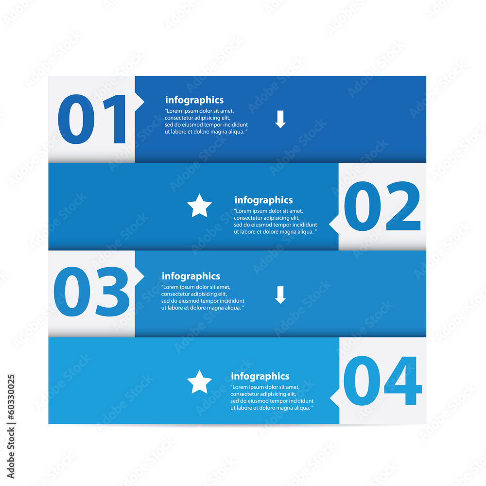 Modern flat infographics or numbered banners Modern flat infographics or numbered banners
