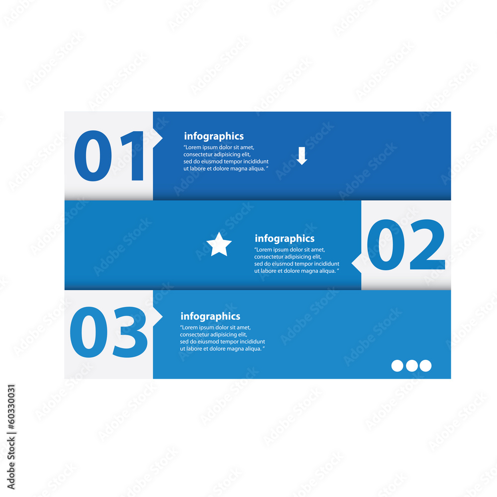 Modern flat infographics or numbered banners Modern flat infographics or numbered banners