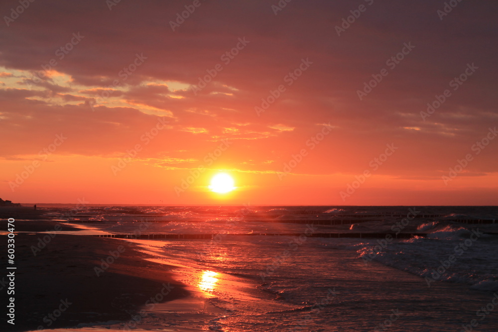 Fototapeta premium Sonnenuntergang auf Usedom