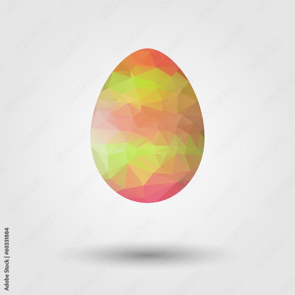 Vector retro egg made of color triangles