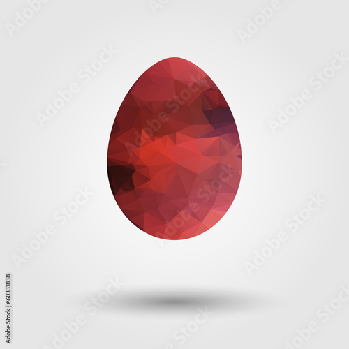 Vector retro egg made of color triangles
