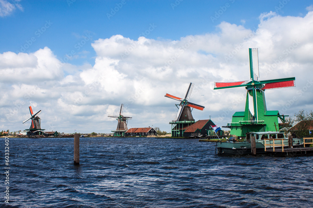 Windmills near Zaanse Schans, Netherlands