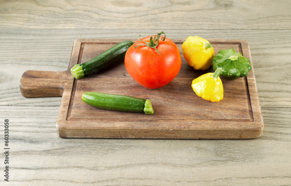 Fresh Vegetables on Wooden Board Fresh Vegetables on Wooden Board