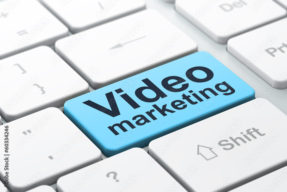 Business concept: Video Marketing on computer keyboard Business concept: Video Marketing on computer keyboard