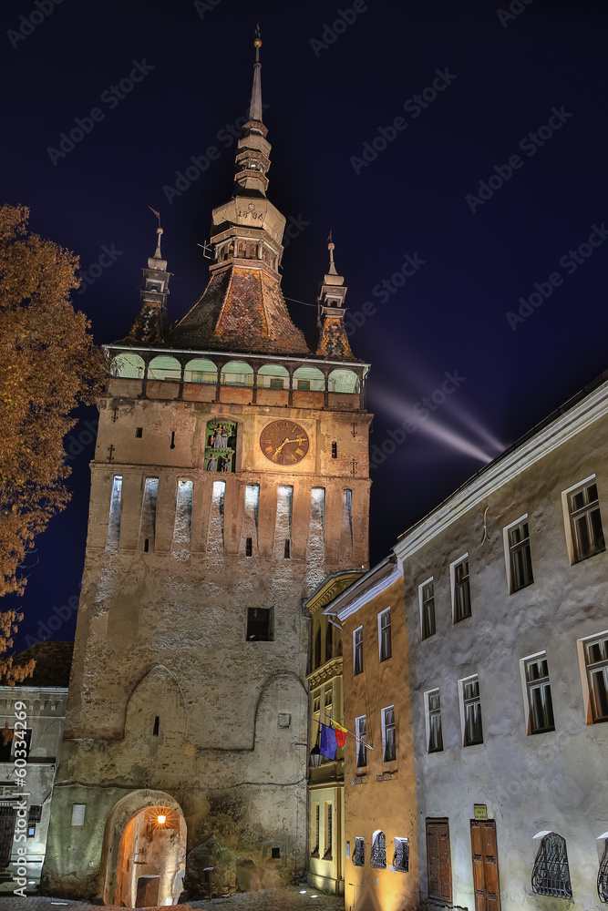 Clock tower in Sighisoara, Romania
