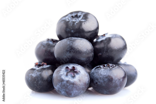 Heap of fresh blueberrys, isolated on white background