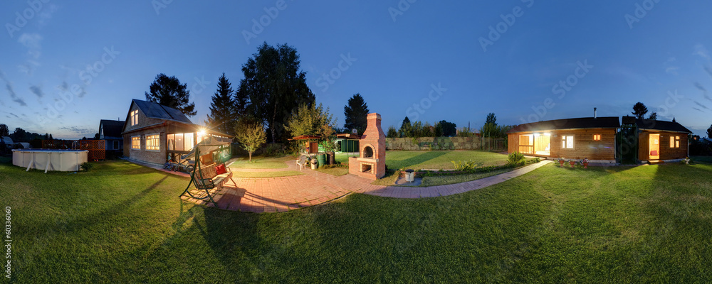 Φωτογραφία panorama of a russian dacha in Siberia