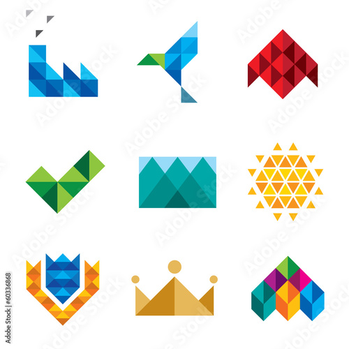 Triangle series computer icon set