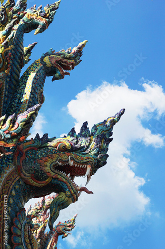 Thai dragon, King of Naga statue in Temple Thailand. © seagames50