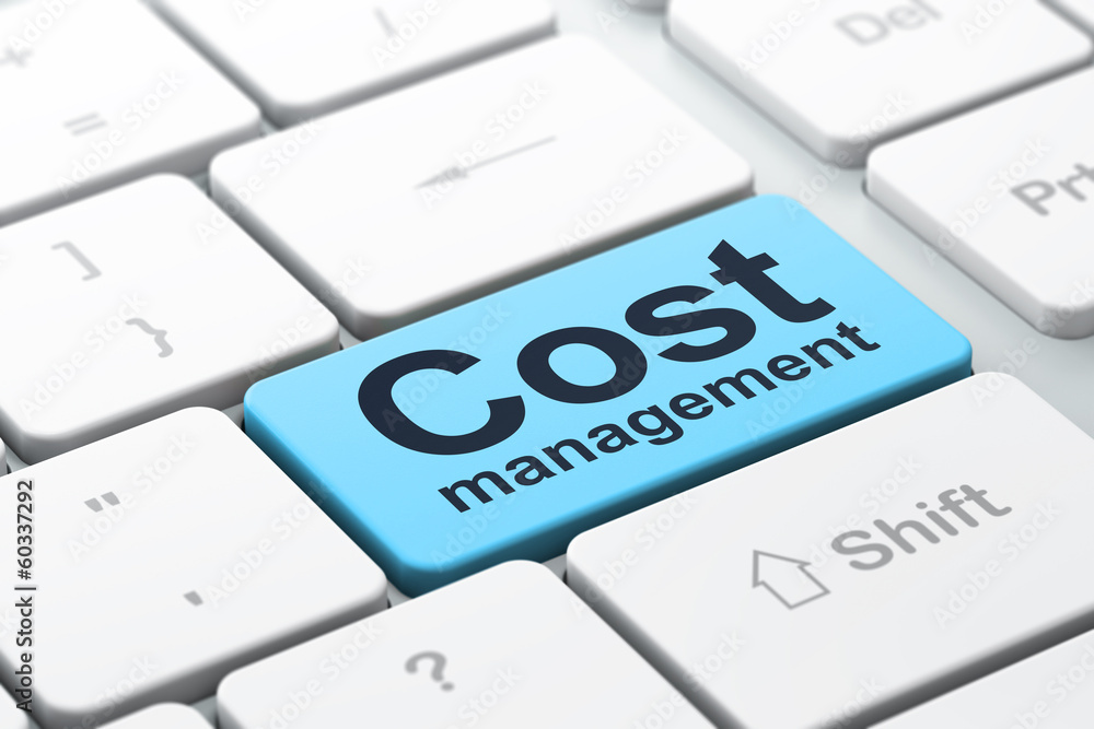 Business concept: Cost Management on computer keyboard Business concept: Cost Management on computer keyboard