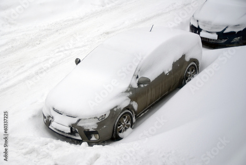 Cars under snowdrift