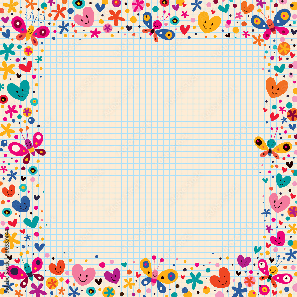 butterflies & hearts border butterflies & hearts border