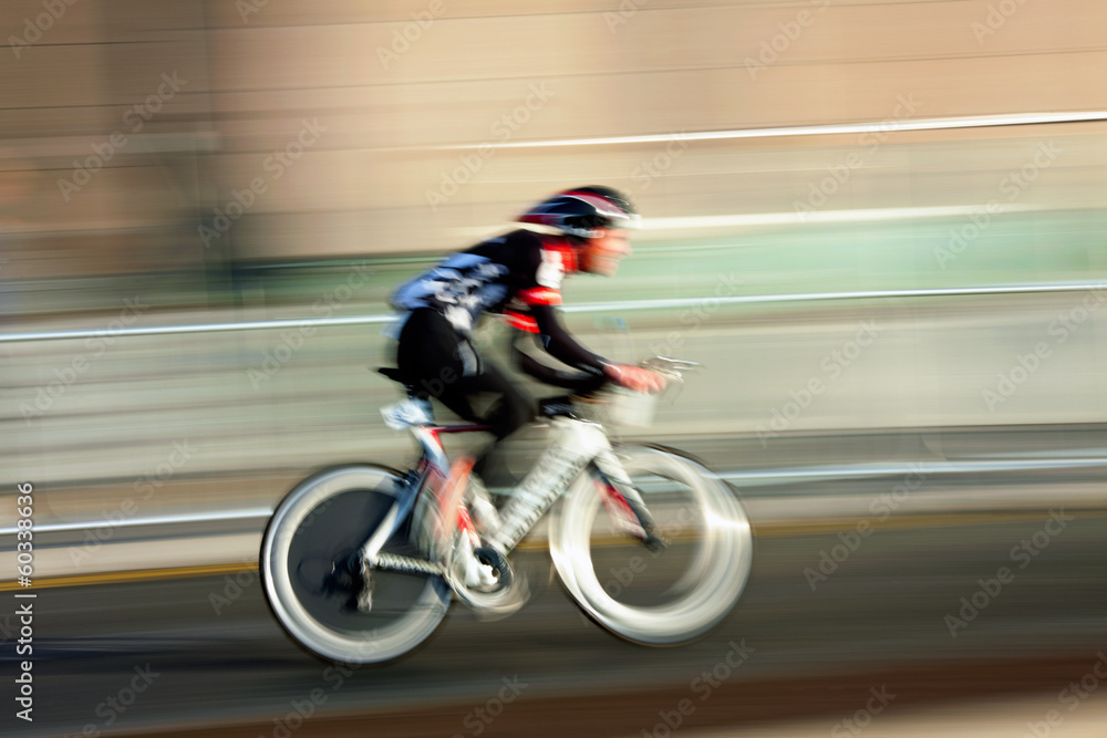 cyclist , blurred motion