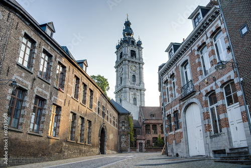 Obraz na płótnie Belfry of Mons in Belgium. w salonie