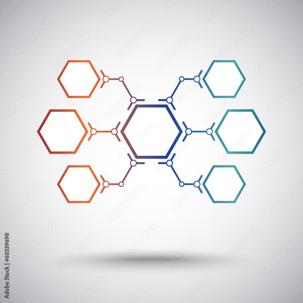 The concept of user connections. Gradient red-blue The concept of user connections. Gradient red-blue