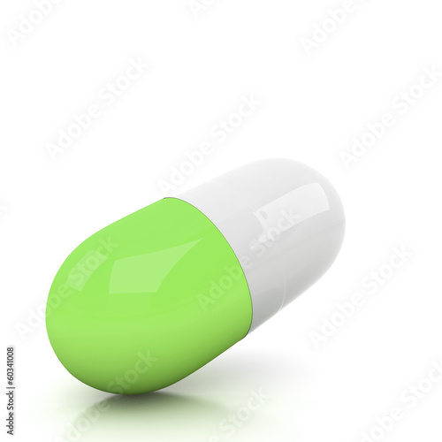 3d pill isolated on white photo