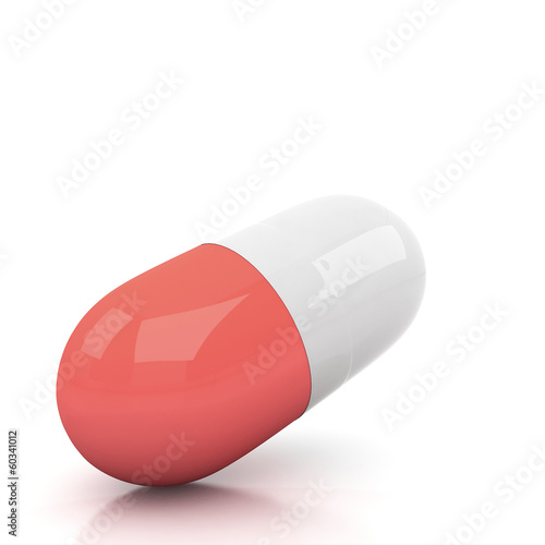 3d pill isolated on white photo