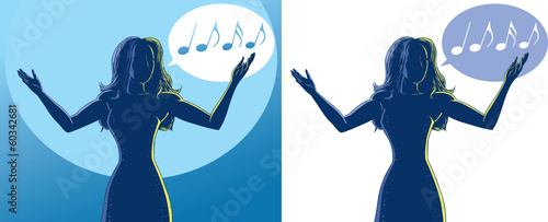 Outline of singing woman