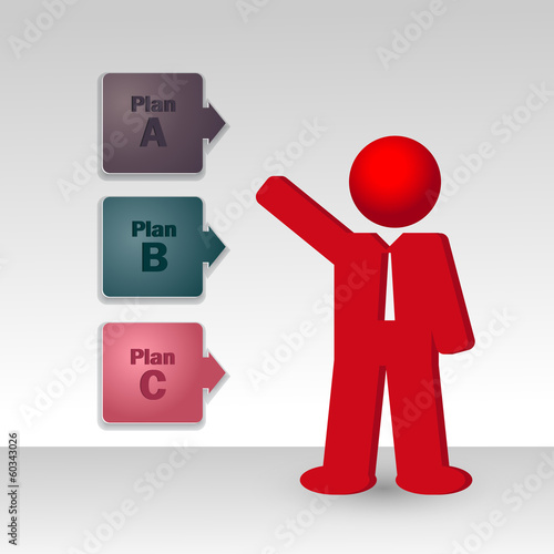 business man shows a business strategy