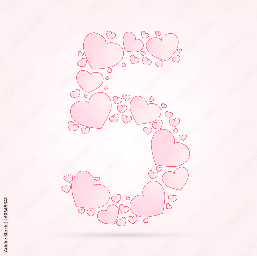 Font of hearts vector illustration