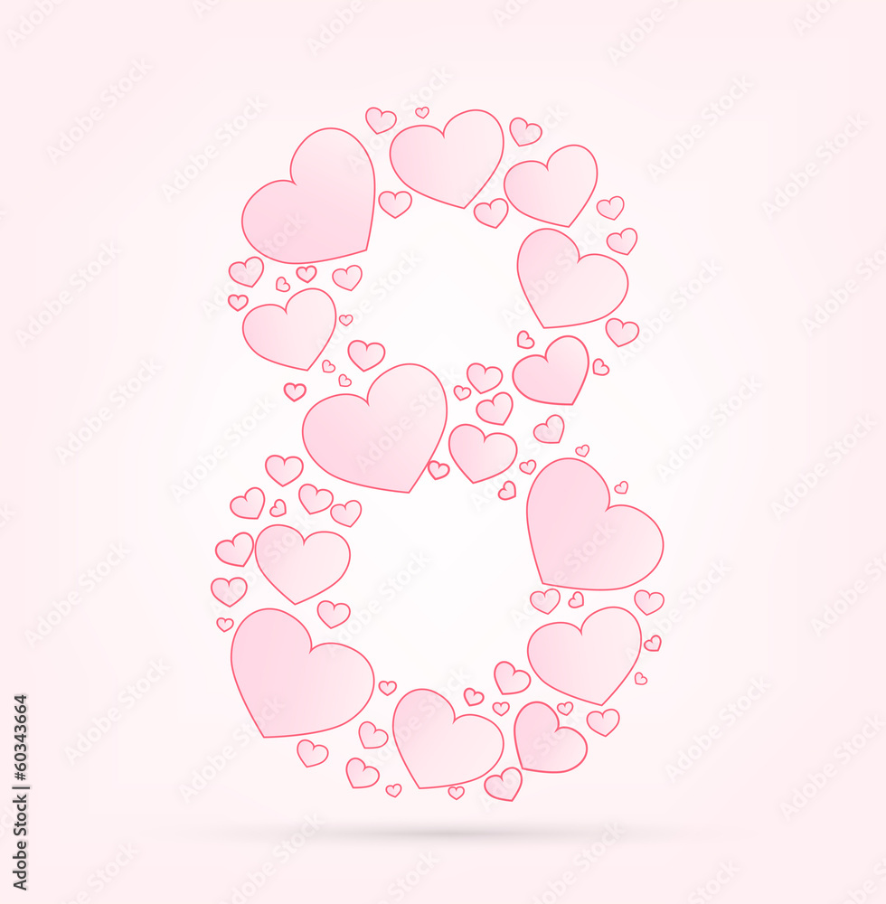 Font of hearts vector illustration Font of hearts vector illustration