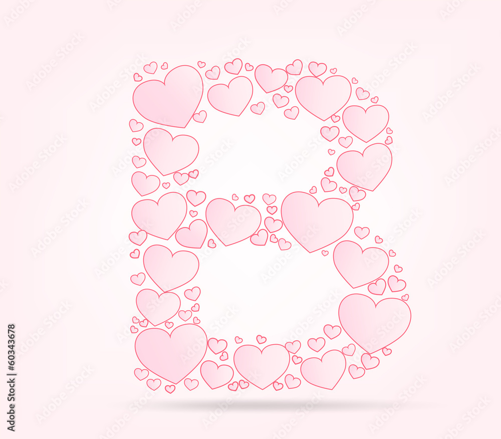 Font of hearts vector illustration Font of hearts vector illustration