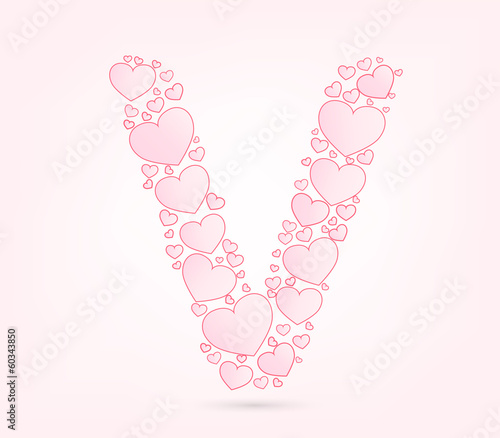 Font of hearts vector illustration