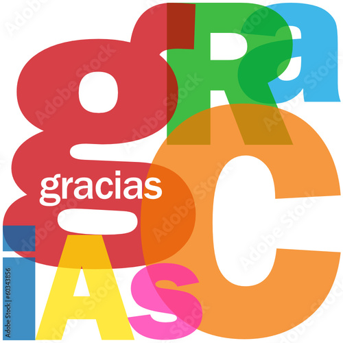 Carta "GRACIAS" (gratitud alegría emoción saludos amistad paz)