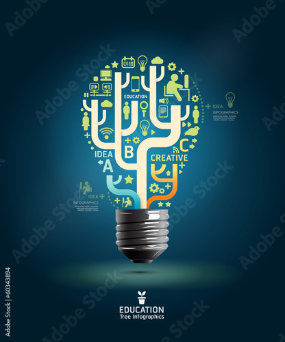 Creative light bulb Abstract infographic Design  template / can