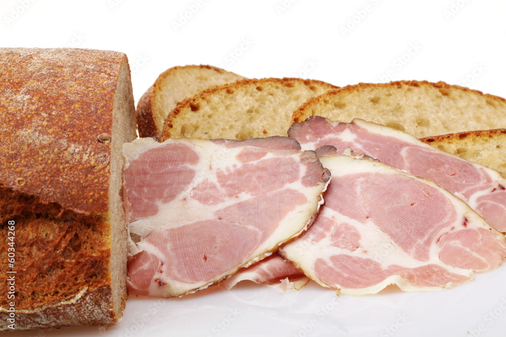 bread and smoked pork bread and smoked pork