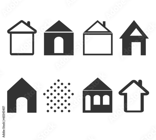 set of black  house icons