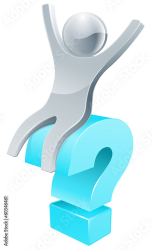 Question mark silver person