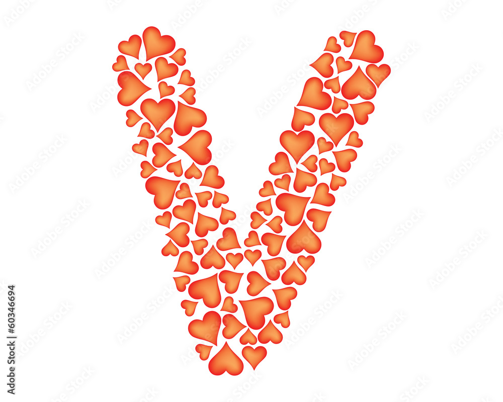 letter v made of valentines letter v made of valentines