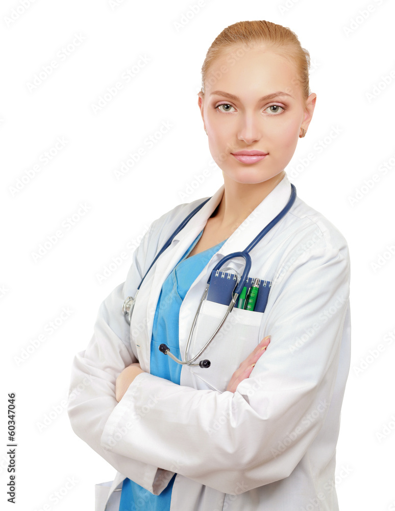 Smiling medical doctor woman with stethoscope Smiling medical doctor woman with stethoscope