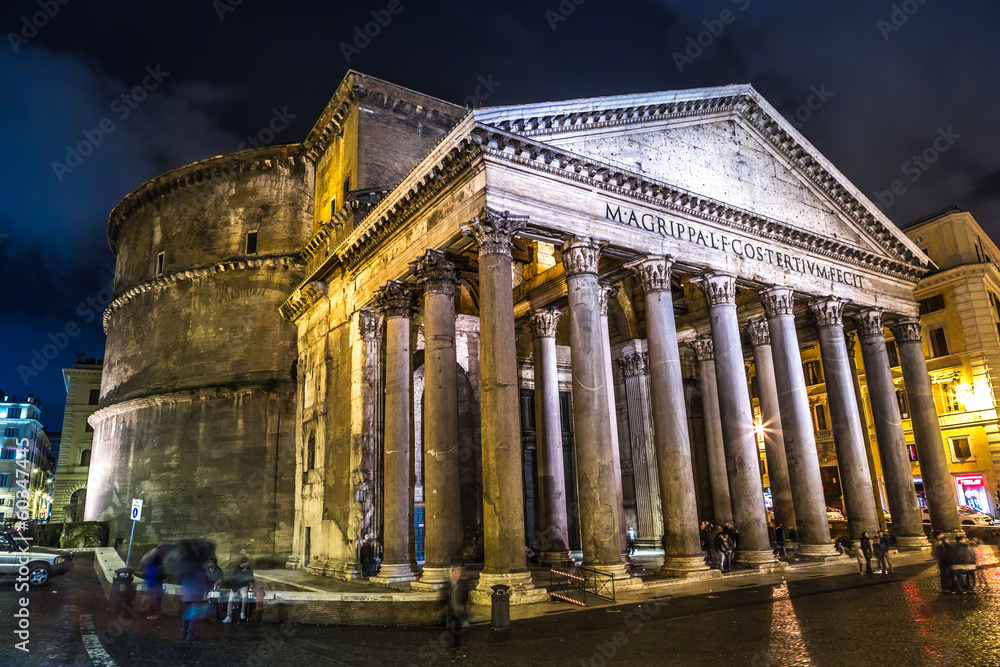 Pantheon at night, Rome, Italy