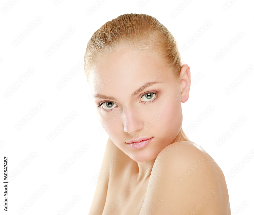 A beautiful woman, portrait isolated on white background A beautiful woman, portrait isolated on white background