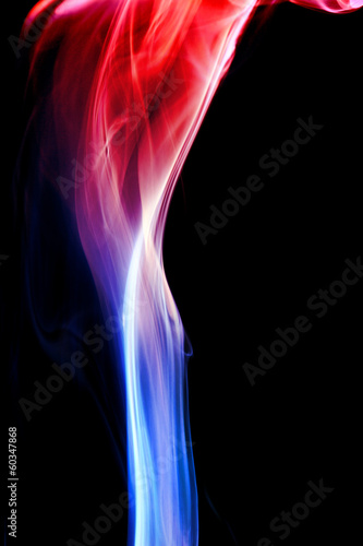 Red and blue smoke