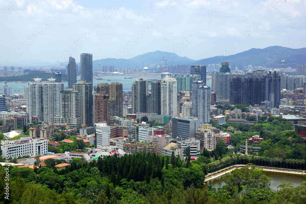 Naklejka premium The scenery of Xiamen, modern city in China