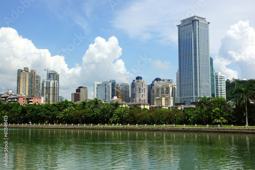 The scenery of Xiamen  modern city in China