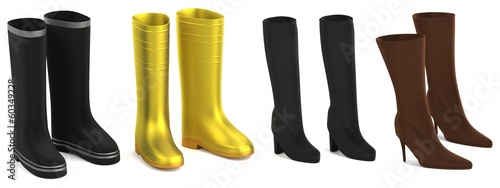 realistic 3d render of boots