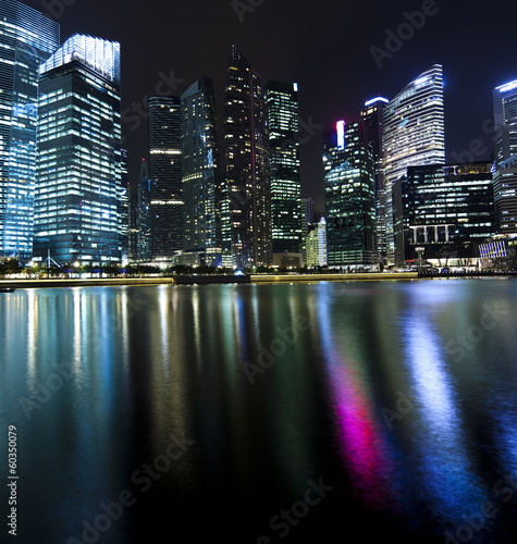 Singapore city skyline at night  © Sebastian Duda