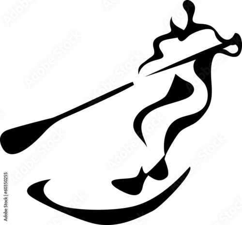 stylized paddle boarding