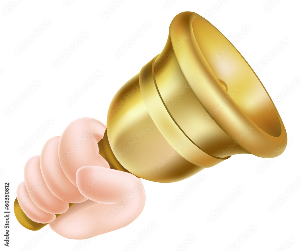 Ringing gold hand bell Stock Vector | Adobe Stock