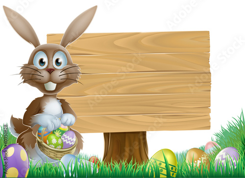 Rabbit and Easter sign