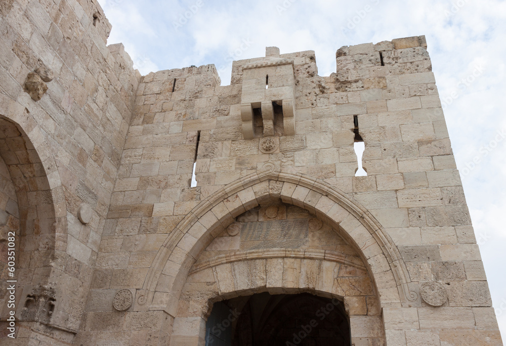 Top of the Jaffa gate in old city Jerusalem