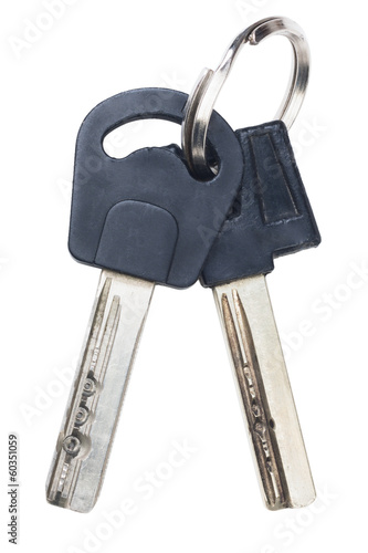 Two keys on keyring photo