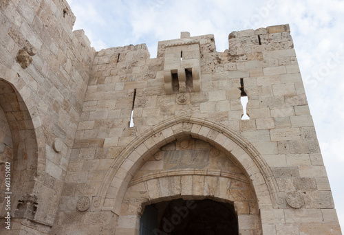 Top of the Jaffa gate in old city Jerusalem