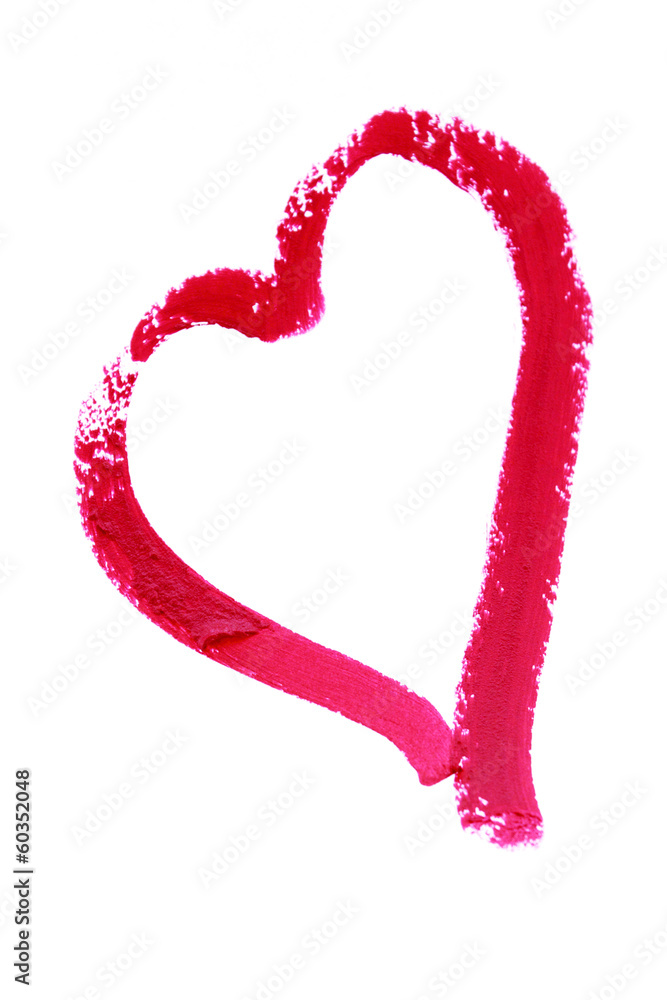 Heart painted with lipstick Heart painted with lipstick