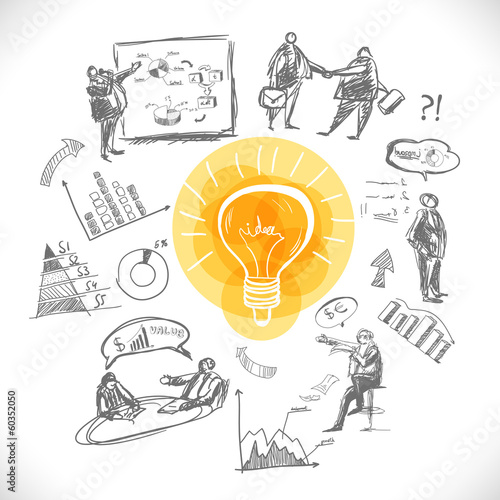 Doodle infographics background