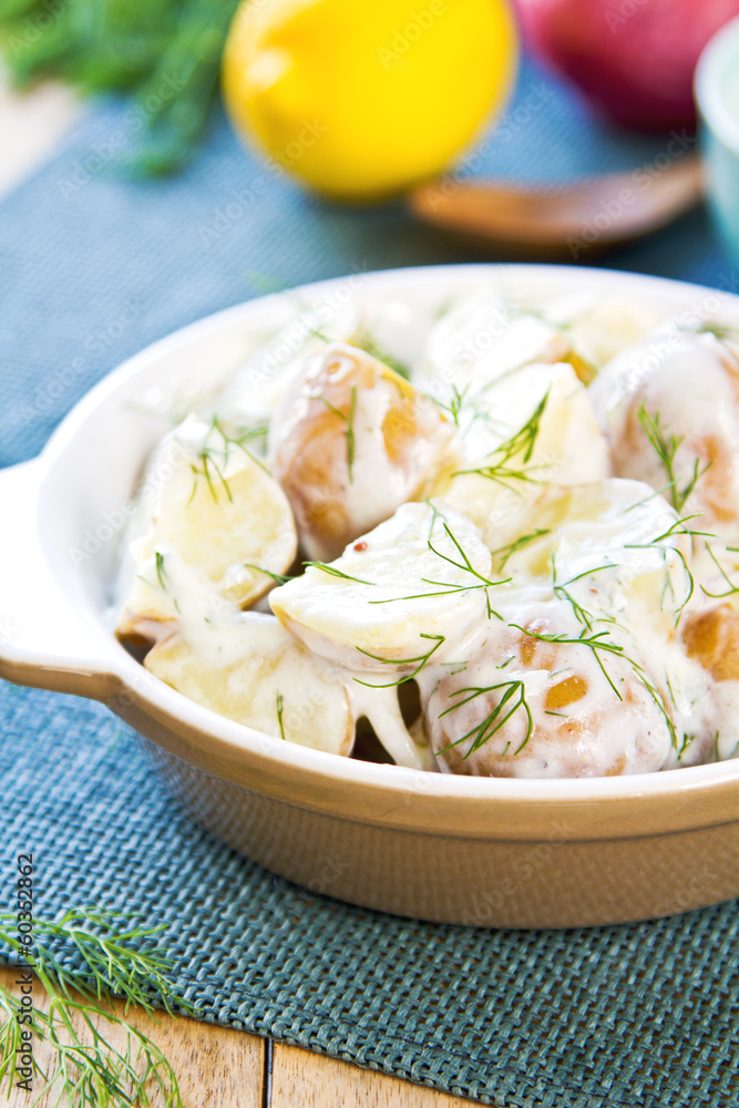 Potato with sour cream dressing salad Potato with sour cream dressing salad